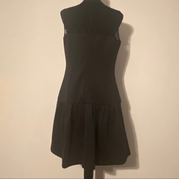 Eliza J Womens Size 10 Black Swiss Polka Dot Flare Waist Wardrobe Dinner Event - Picture 7 of 10